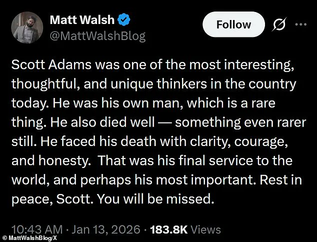 Donald Trump Pays Tribute to Dilbert Creator Scott Adams Following His Death from Prostate Cancer