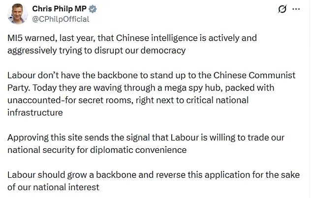 UK Government Under Fire for Prioritizing Diplomacy Over Security in China Embassy Approval