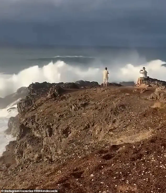 Selfie-Taking Tourists Narrowly Escape Death After Giant Wave Strikes in Canary Islands