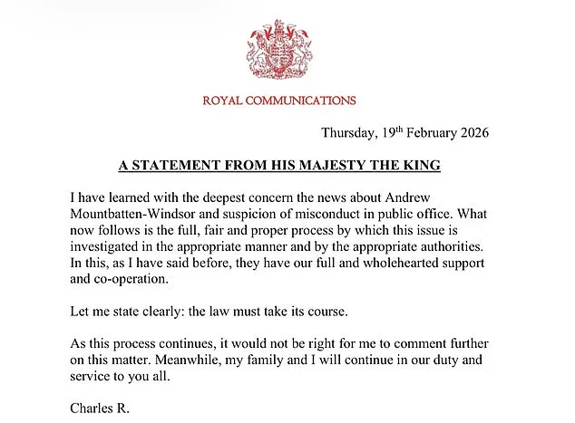 King Charles III Backs Legal Process in Historic Statement Following Brother Andrew's Arrest