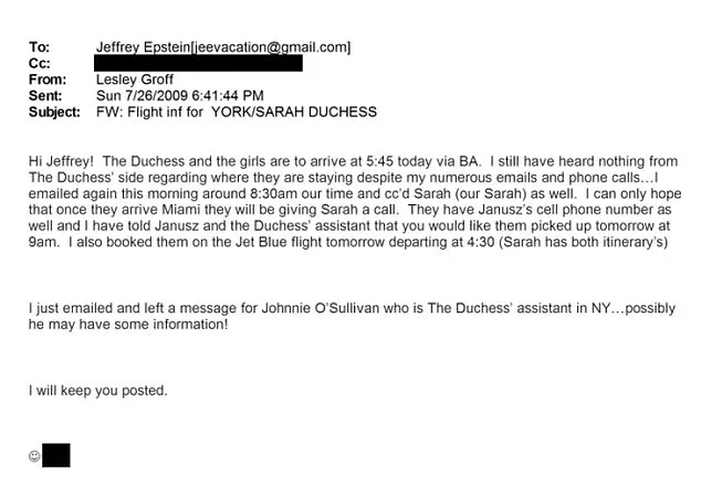 Newly Uncovered Emails Reveal Sarah Ferguson's Request for Financial Help from Jeffrey Epstein Shortly After His 2009 Release