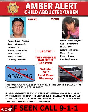 Police hunt father suspect after man slays mother, kidnaps 4-year-old daughter in LA.